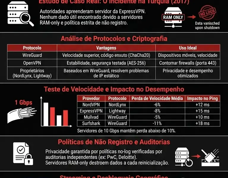 Infografica: As Melhores VPNs em 2026: Comparativo Independente de Velocidade, Privacidade e Pre&ccedil;o