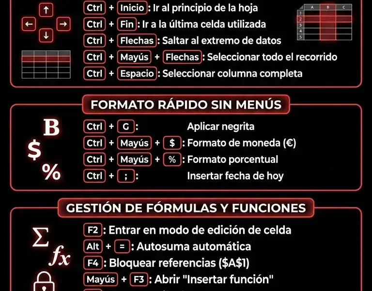 Infografica: Atajos de teclado de Excel: los 50 m&aacute;s &uacute;tiles para trabajar r&aacute;pidamente