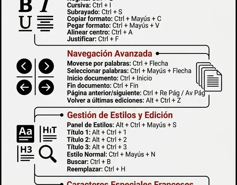 Infografica: Atajos de teclado de Word: gu&iacute;a completa para ser m&aacute;s productivo