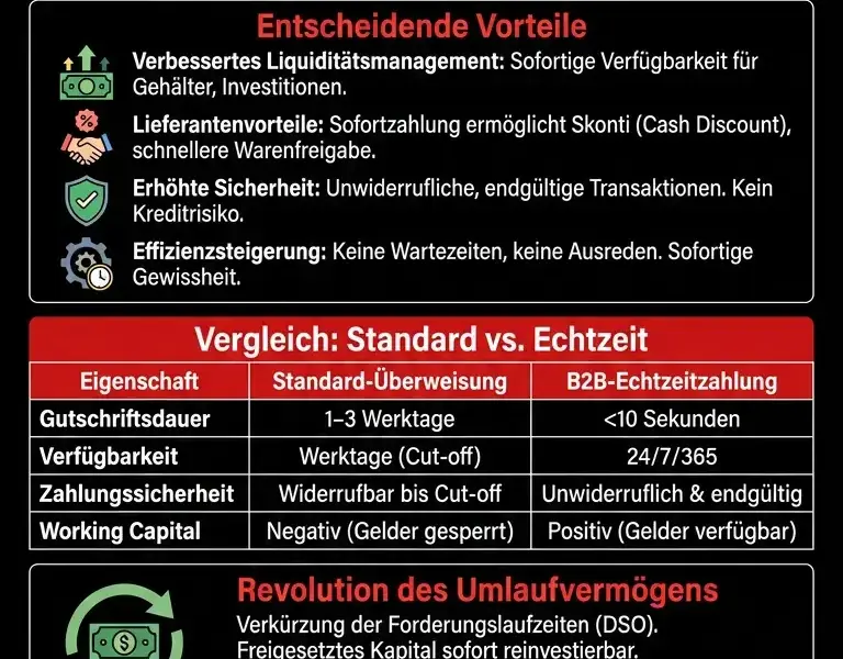 Infografica: B2B-Echtzeitzahlungen: Wie Echtzeit-Zahlungsverkehr Unternehmen transformiert