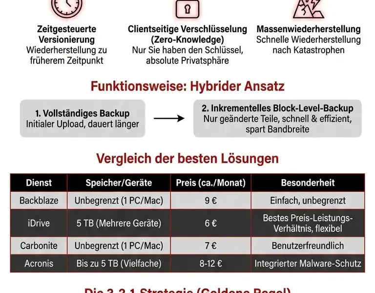 Infografica: Beste pers&ouml;nliche Cloud-Backups: Vergleich, Preise und ultimativer Leitfaden