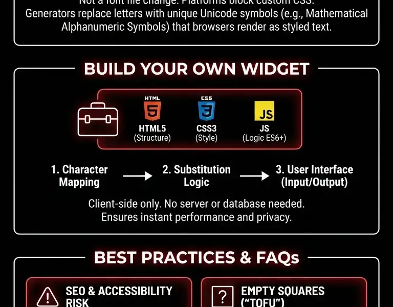 Infografica: Bio Font Generator: Complete Guide and Unicode Widget