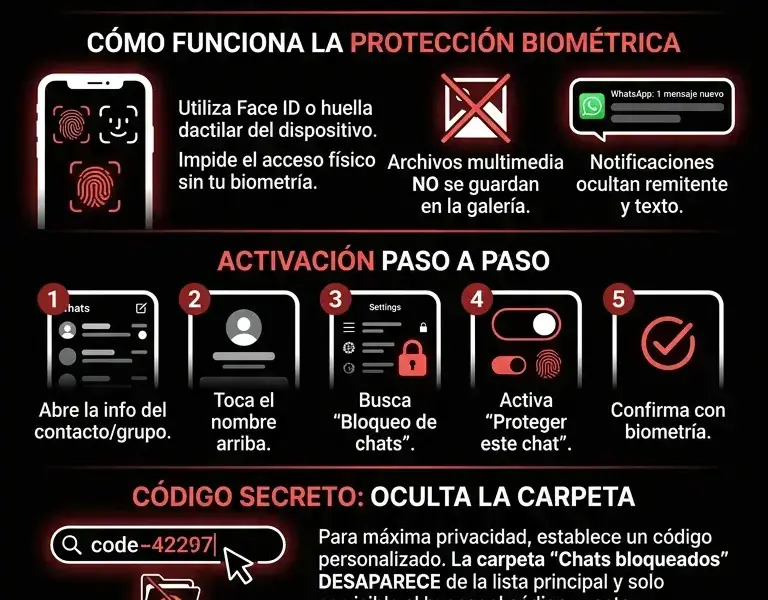 Infografica: Bloqueo de chats de WhatsApp: Gu&iacute;a definitiva para ocultar conversaciones