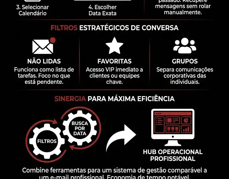 Infografica: Busca por data e filtros de conversa no WhatsApp Web: o guia
