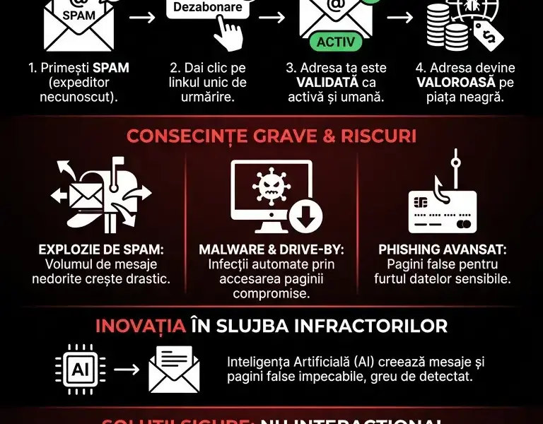 Infografica: Capcana butonului &bdquo;Dezabonare&rdquo;: ce se &icirc;nt&acirc;mplă cu adevărat atunci c&acirc;nd dai clic