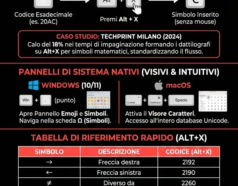 Infografica: Caratteri Unicode: come inserire qualsiasi simbolo nel testo