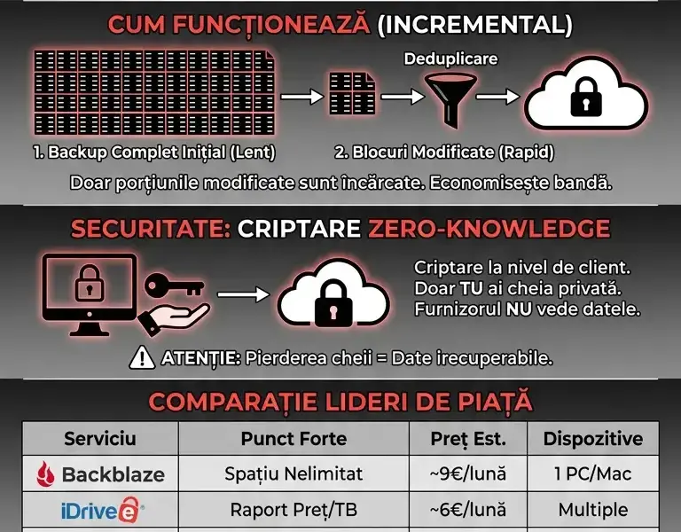 Infografica: Cel mai bun backup cloud personal: comparație, prețuri și ghid complet