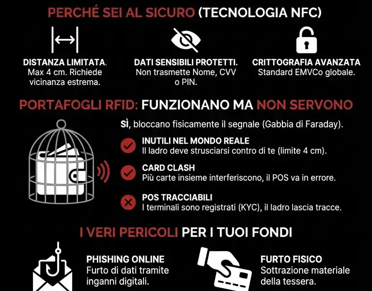 Infografica: Come bloccare e proteggere la tua carta contactless: servono i portafogli RFID?