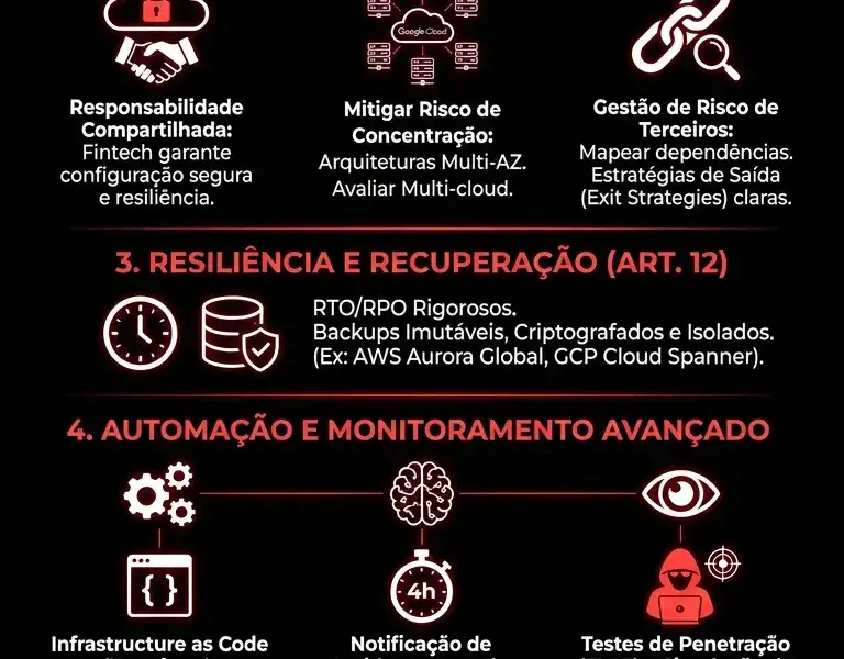 Infografica: Computa&ccedil;&atilde;o em Nuvem e DORA: Guia de conformidade DORA para fintechs na AWS e no Google Cloud