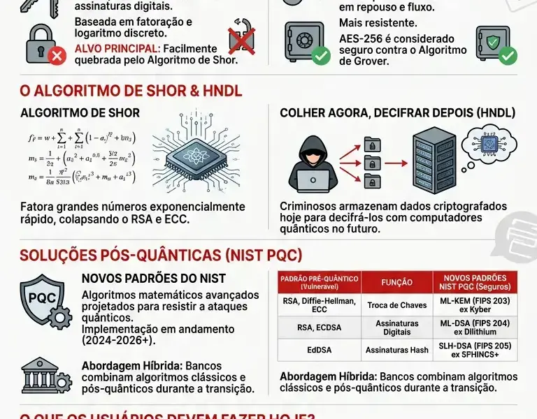 Infografica: Computa&ccedil;&atilde;o Qu&acirc;ntica e Criptografia: Senhas Banc&aacute;rias em Risco?