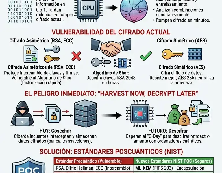 Infografica: Computaci&oacute;n cu&aacute;ntica y criptograf&iacute;a: &iquest;Contrase&ntilde;as bancarias en riesgo?