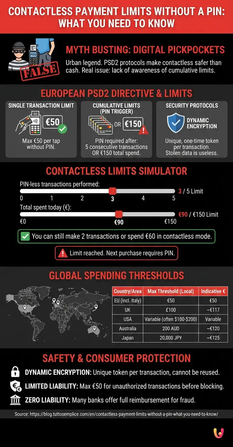 Contactless payment limits without a PIN: what you need to know - Summary Infographic