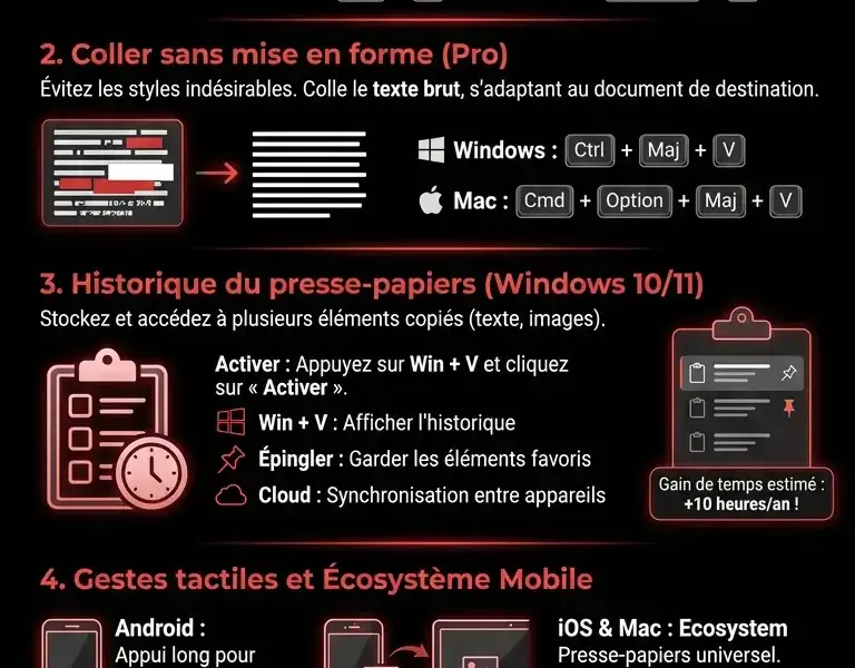 Infografica: Copier-coller&nbsp;: Guide complet pour PC, Mac et smartphone