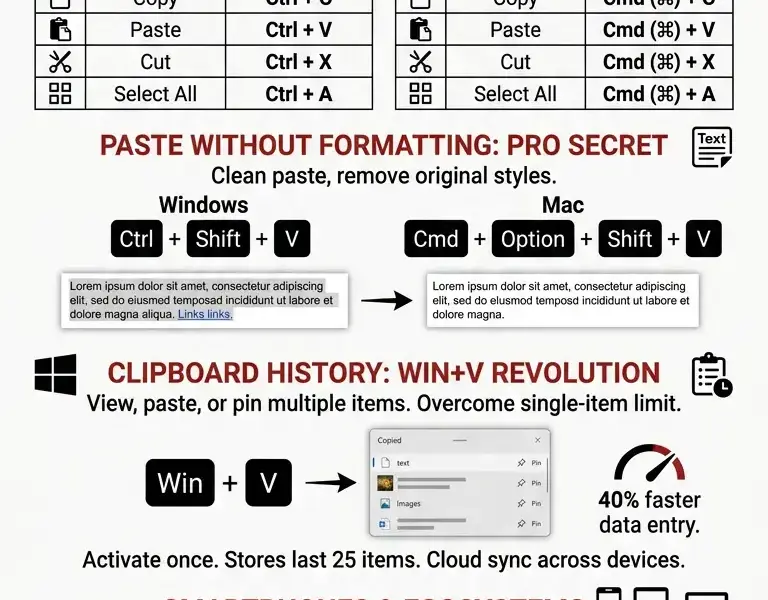Infografica: Copy and Paste: A Complete Guide for PC, Mac, and Smartphones