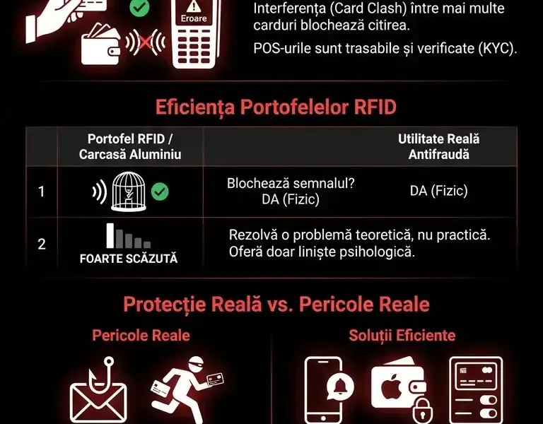 Infografica: Cum să blochezi și să &icirc;ți protejezi cardul contactless: sunt necesare portofelele RFID?