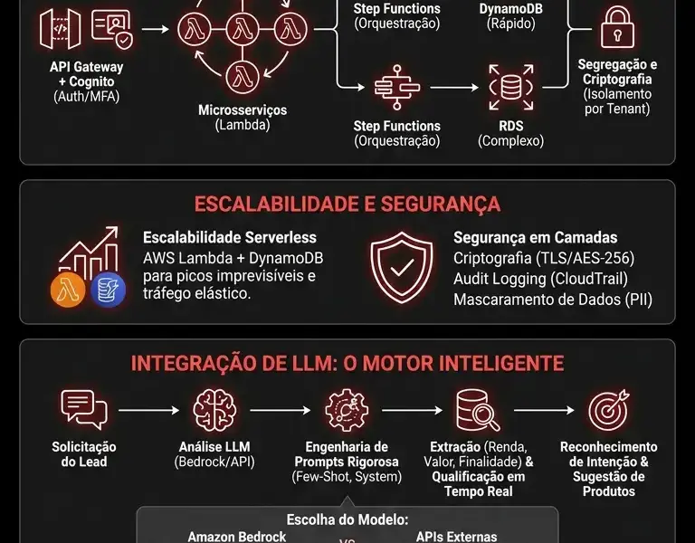 Infografica: Desenvolvimento de CRM Financeiro: Arquitetura em Nuvem na AWS e Integra&ccedil;&atilde;o com LLM