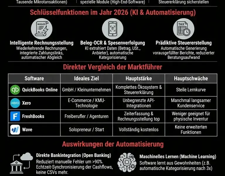 Infografica: Die beste Buchhaltungssoftware f&uuml;r Freiberufler und KMUs: Vergleich 2026