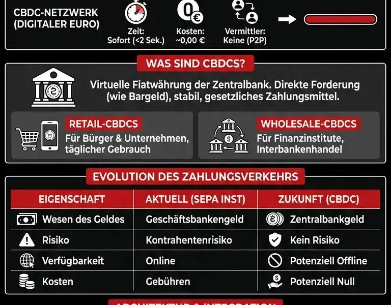 Infografica: Die Zukunft des Zahlungsverkehrs: Digitale W&auml;hrungen (CBDCs) und die Evolution des Echtzeit-Zahlungsverkehrs