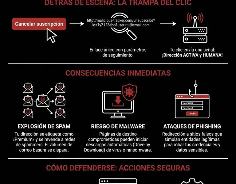 Infografica: El enga&ntilde;o del bot&oacute;n &laquo;Eliminarme&raquo;: qu&eacute; sucede realmente al hacer clic