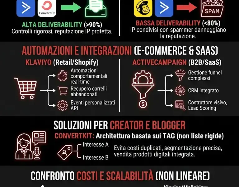 Infografica: Email Marketing: Guida alla Scelta della Piattaforma Giusta per Ogni Budget