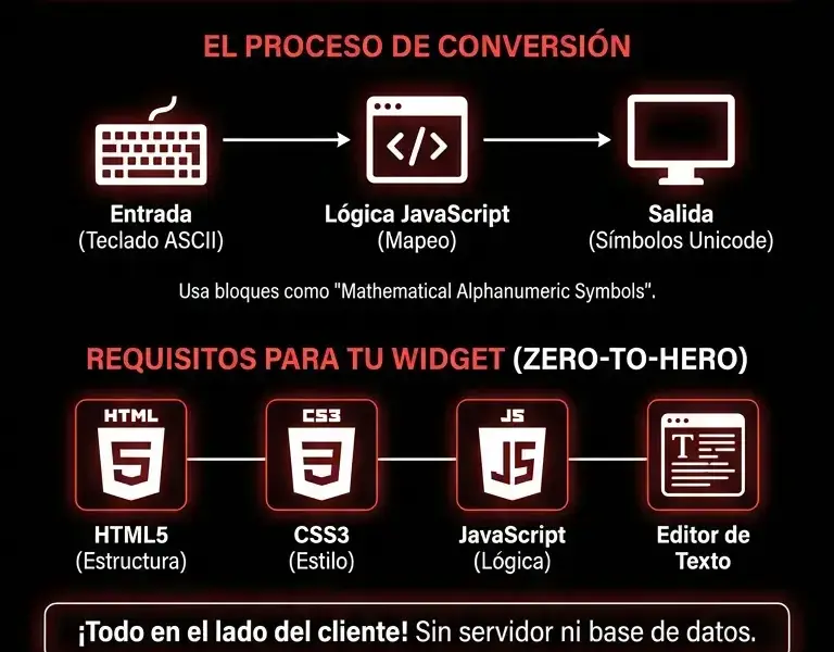 Infografica: Generador de fuentes para biograf&iacute;as: gu&iacute;a completa y widget Unicode