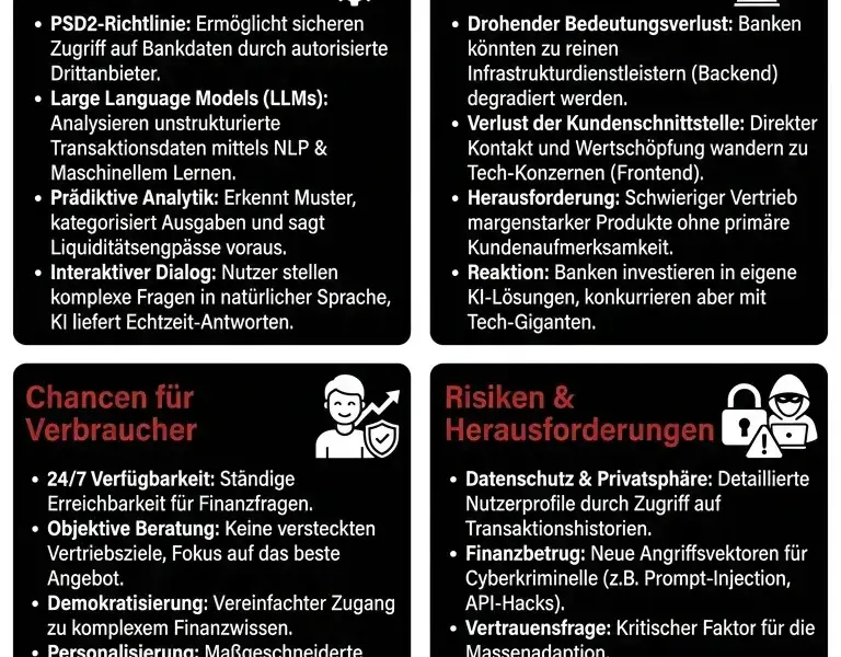 Infografica: Generative AI im Banking: LLM-Integration via PSD2-Schnittstelle