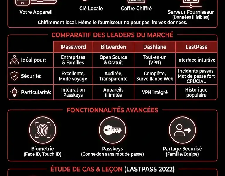 Infografica: Gestionnaire de mots de passe&nbsp;: Guide pour choisir le gestionnaire de mots de passe le plus s&ucirc;r