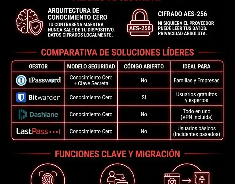 Infografica: Gestor de contrase&ntilde;as: Gu&iacute;a para elegir el gestor de contrase&ntilde;as m&aacute;s seguro