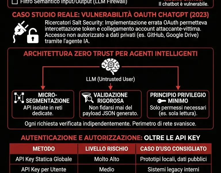 Infografica: Guida Definitiva alla Sicurezza API Chatbot: Gestione Accessi e LLM