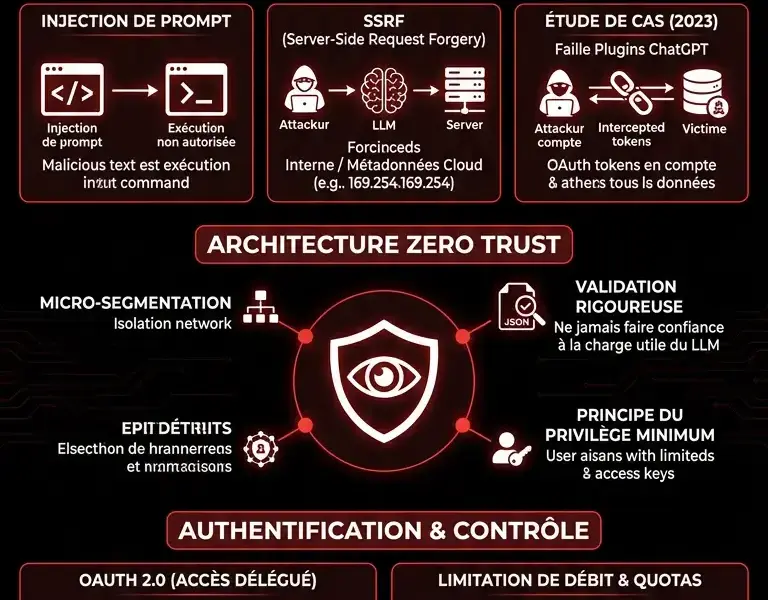 Infografica: Guide ultime de la s&eacute;curit&eacute; des API de chatbot : gestion des acc&egrave;s et LLM