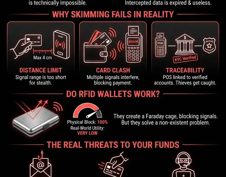 Infografica: How to block and protect your contactless card: are RFID wallets necessary?