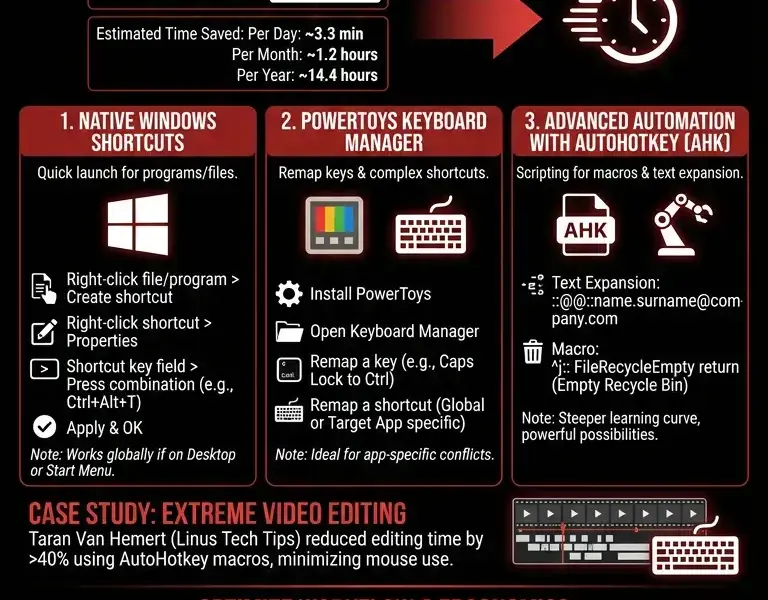 Infografica: How to Create Custom Keyboard Shortcuts on Windows: An Advanced Guide
