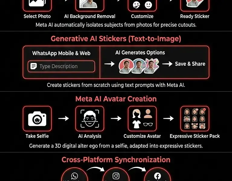Infografica: How to Create Custom Stickers and AI Avatars Directly from the App