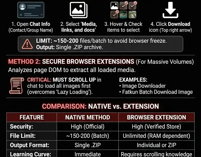 Infografica: How to Download Photos and Videos in Bulk from WhatsApp Web: A Guide to Bulk Downloading