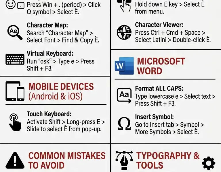Infografica: How to Type the Capital E (&Egrave;): The Ultimate Guide
