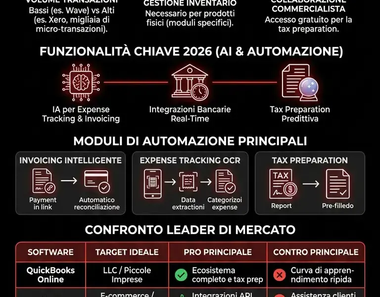 Infografica: I Migliori Software Contabilit&agrave; per Freelancer e PMI: Confronto 2026