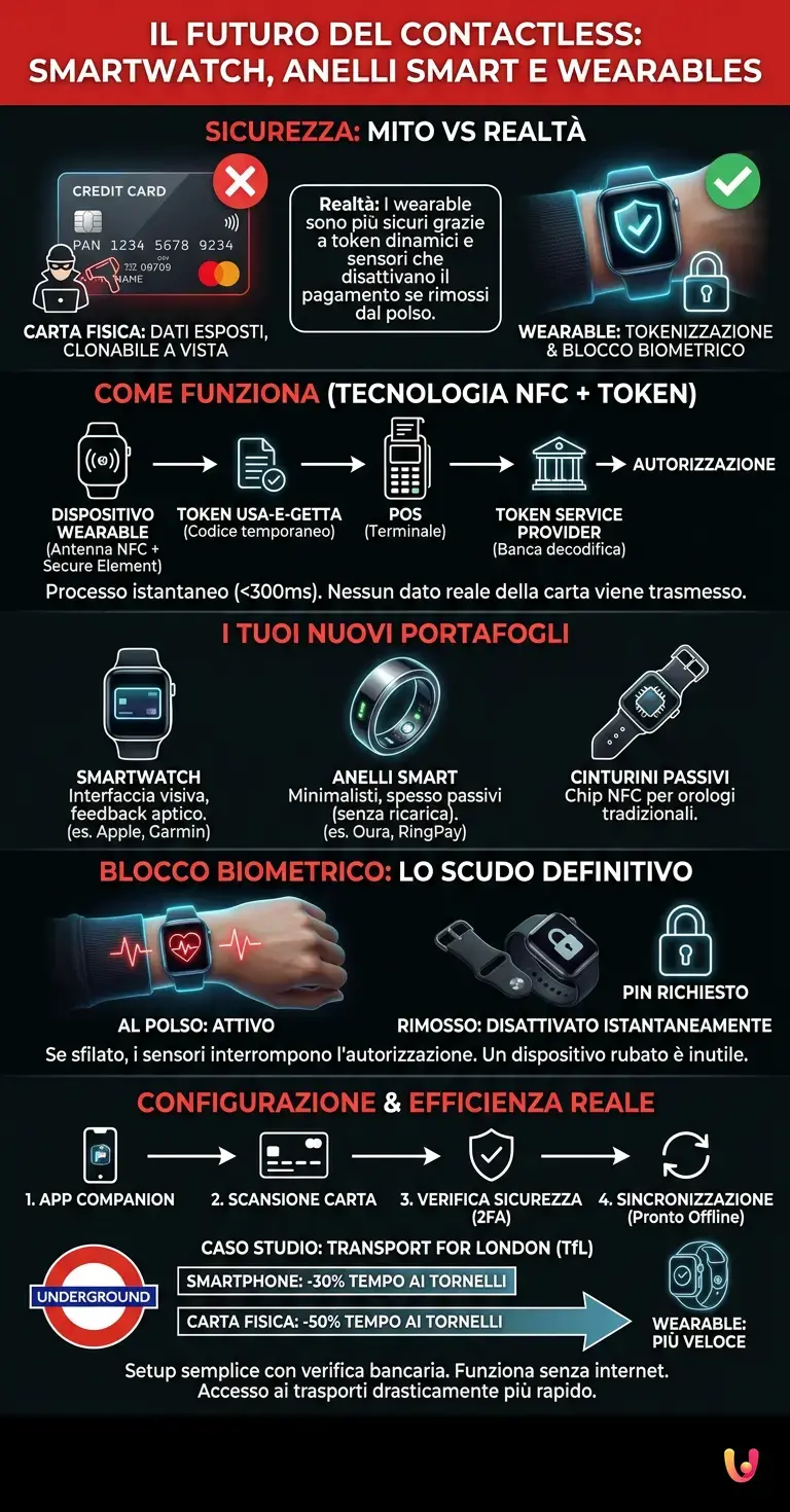 Il futuro del Contactless: Smartwatch, Anelli Smart e Wearables - Infografica riassuntiva