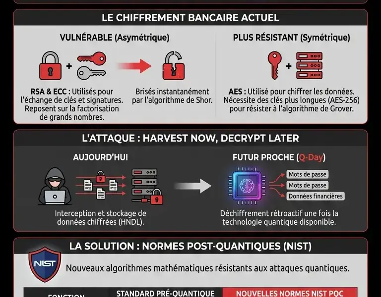 Infografica: Informatique quantique et cryptographie : les mots de passe bancaires sont-ils en danger ?