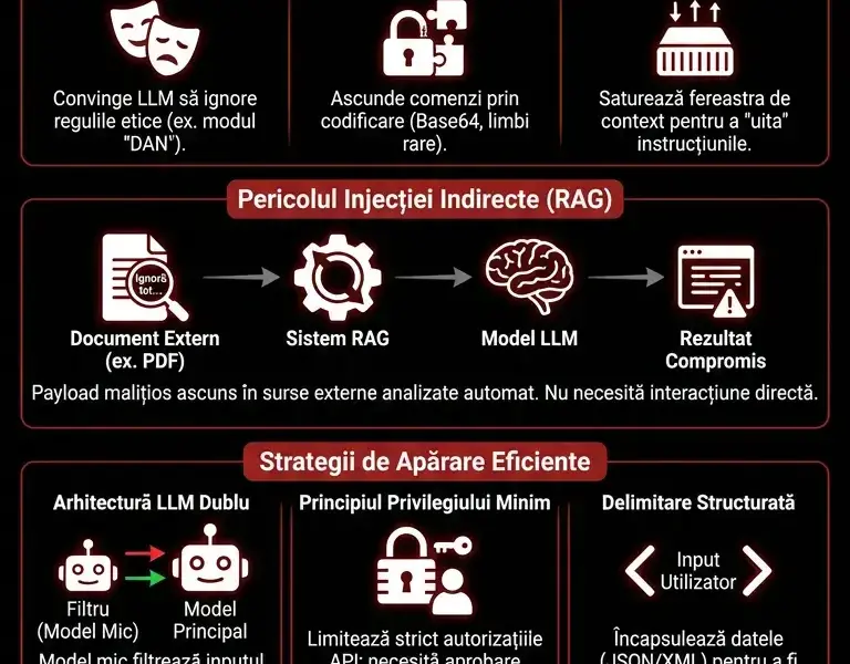 Infografica: Injecția de prompturi: Semnificația și apărările eficiente
