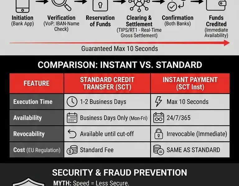Infografica: Instant Payments: What They Are, How They Work, and Their Benefits