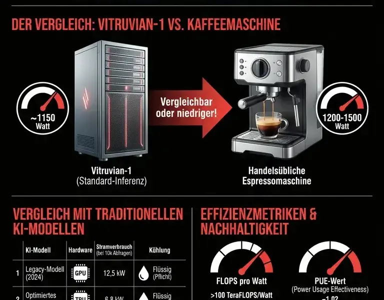 Infografica: KI-Effizienz: Der Energieverbrauch von Vitruvian-1