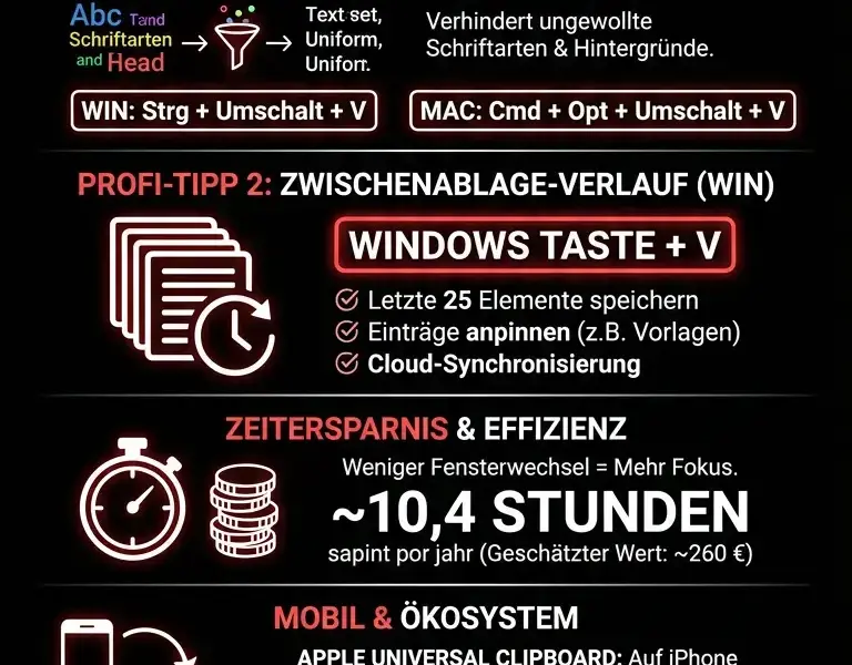 Infografica: Kopieren und Einf&uuml;gen: Komplette Anleitung f&uuml;r PC, Mac und Smartphone