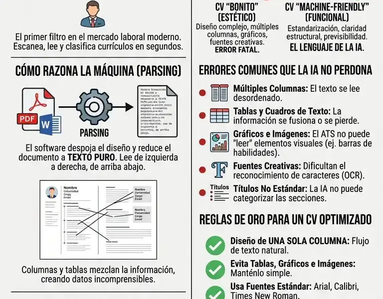 Infografica: La paradoja del CV perfecto: el error que la IA no perdona