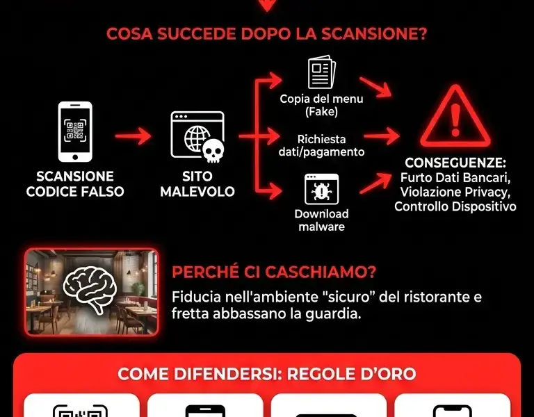 Infografica: La trappola del menu digitale: l'errore che svuota il conto