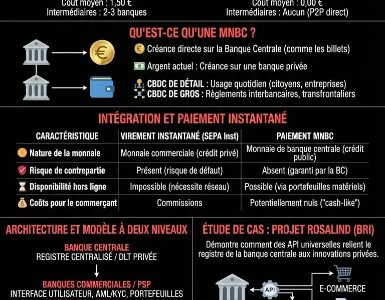 Infografica: L'avenir des paiements : les monnaies num&eacute;riques (MNBC) et l'&eacute;volution du paiement instantan&eacute;