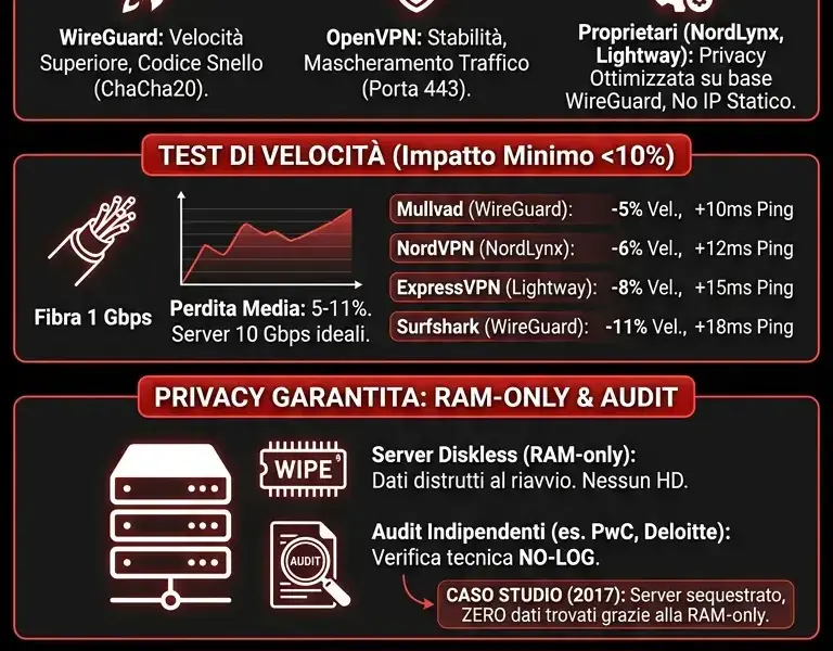 Infografica: Le Migliori VPN nel 2026: Confronto Indipendente per Velocit&agrave;, Privacy e Prezzo