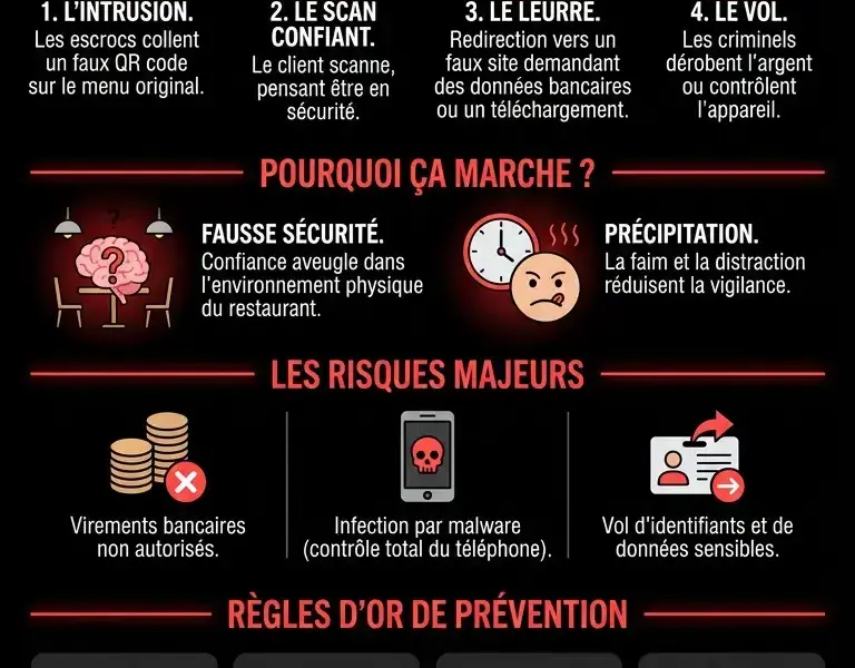 Infografica: Le pi&egrave;ge du menu num&eacute;rique : l'erreur qui vide le compte