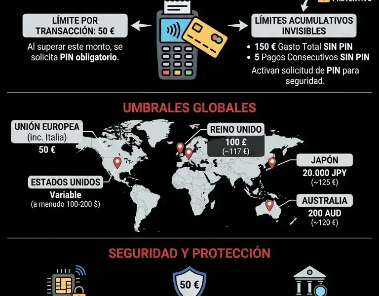 Infografica: Los l&iacute;mites de pago contactless sin PIN: lo que hay que saber