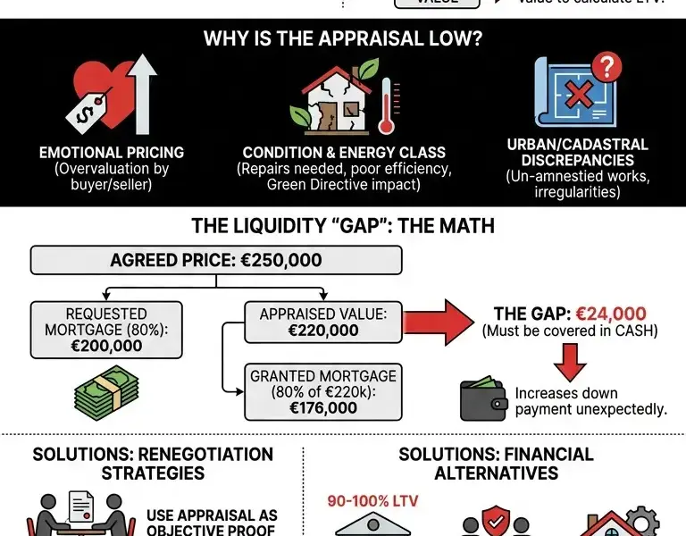 Infografica: Low Appraisal: How to Save Your Mortgage and Manage LTV