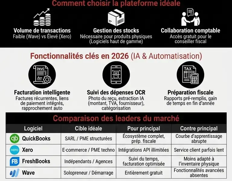 Infografica: Meilleurs logiciels de comptabilit&eacute; pour freelances et PME : Comparaison 2026